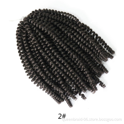 Spring Twist Hair Crochet Braids Ombre Braiding Hair 8 inch Synthetic Hair Extensions Passion Twists Fluffy Rainbow color
